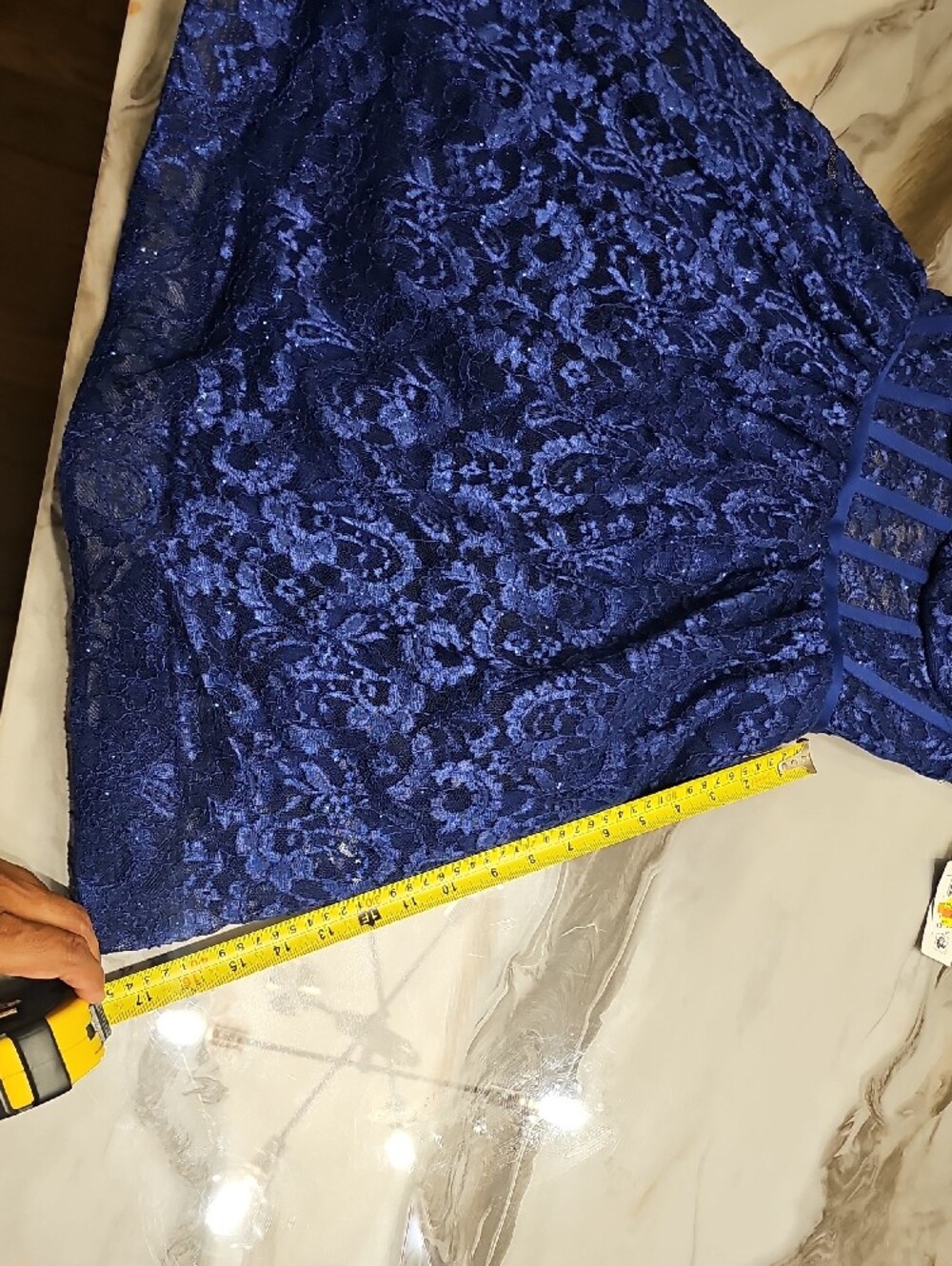 Navy Blue Lace Bustier Mini Dress - Picture 6 of 10